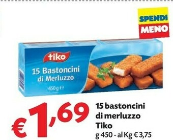 Pam Tiko 15 Bastoncini Di Merluzzo offerta