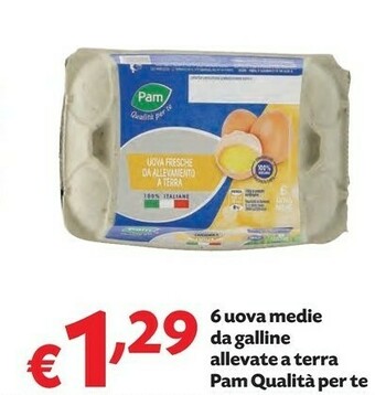 Pam Pam 6 Uova Medie Da Galline Allevate A Terra offerta