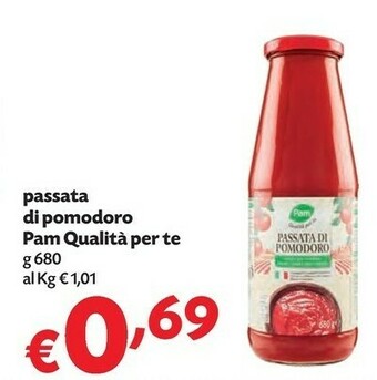 Pam Pam & Panorama - Passata Di Pomodoro 680 G(ml) offerta