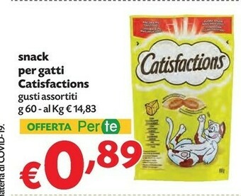 Catisfactions Snack Per Gatti