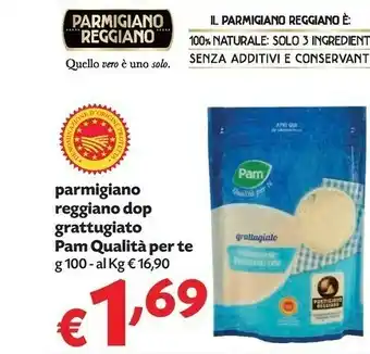 Pam Pam Parmigiano Reggiano Dop Grattugiato Qualità Per Te offerta