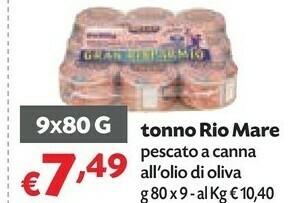 Pam Rio Mare Tonno Pescato A Canna offerta