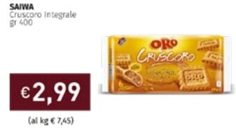 Prezzemolo e Vitale Saiwa Cruscoro Integrale 400 gr offerta