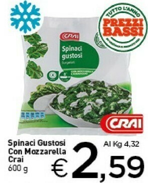 Crai Spinaci Gustosi Con Mozzarella