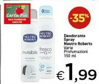 Crai Neutro Roberts Neutro Roberts Deodorante Spray offerta