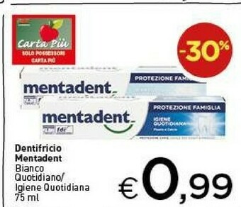 Crai Mentadent Mentadent Dentifricio Bianco Quotidiano/ Igiene Quotidiana offerta
