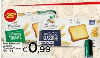 Crai Gentilini Fette Biscottate Tostate 175 G(ml) offerta