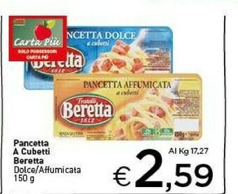 Crai Beretta Pancetta A Cubetti Dolce / Affumicata offerta