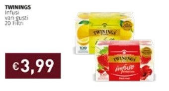 Prezzemolo e Vitale Twinings Infusi vari gusti 20 filtri offerta