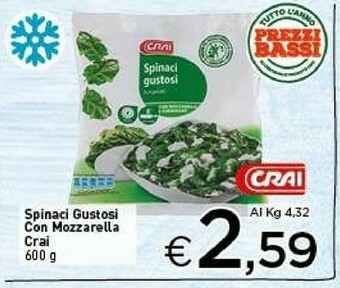 Crai Crai Spinaci Gustosi Con Mozzarella offerta
