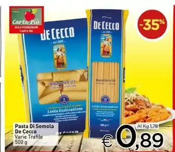Crai De Cecco Rigatoni N°24 500 G(ml) offerta