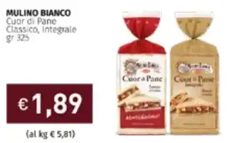 Prezzemolo e Vitale Barilla Mulino Bianco Cuor di pane classico, integrale 325 gr offerta