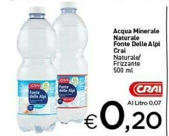 Crai Crai Fonte delle Alpi - Acqua Minerale Naturale 500 g(ml) offerta