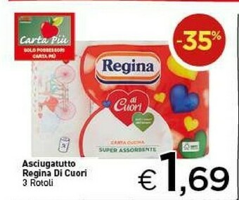 Crai Regina Regina Asciugatutto Di Cuori 3 Rotoli offerta