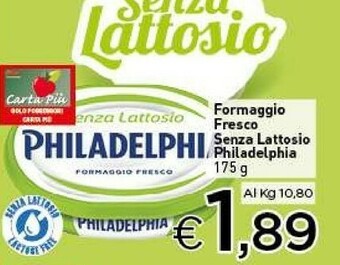Crai Mondelez Mondelez - Philadelphia Classico Formaggio Fresco Senza Lattosio offerta