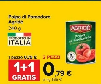 Carrefour Agride Polpa Di Pomodoro 240 G offerta