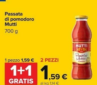 Carrefour Mutti Passata Di Pomodoro 700 G(ml) offerta