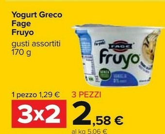 Carrefour Fage Yogurt Greco Fruyo 170 G offerta