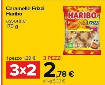 Carrefour Haribo Caramelle Frizzi Happy Cola 175 G offerta