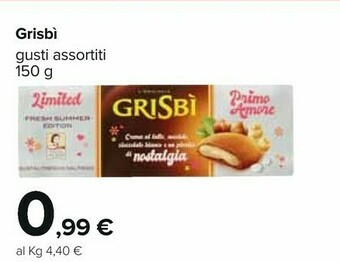 Carrefour Matilde Vicenzi Grisbì Nostalgia Primo Amore 150 G offerta