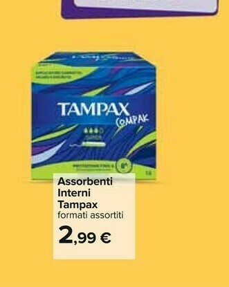 Carrefour Tampax Assorbenti interni offerta