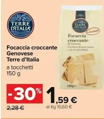 Carrefour Terre d'Italia Focaccia offerta