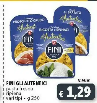 Deco Supermercati Fini Modena Fini - Gli Autentici Ravioli Ricotta E Spinaci 250 G(ml) offerta
