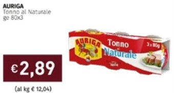 Prezzemolo e Vitale Auriga Tonno al Naturale 80 gr x 3 offerta