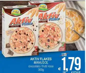 Aktiv Flakes Manusol cioccolato/ frutto rossi 300g