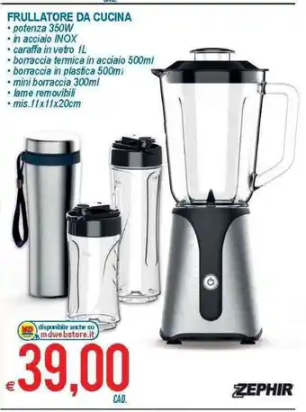 MD Discount Frullatore Da Cucina 350 W 500 ml 11x11x20 cm offerta