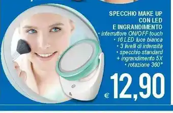 MD Discount Specchio Make Up Con Led E Ingrandimento offerta