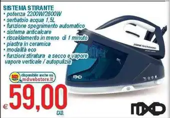 MD Discount MXD Sistema Stirante 2200W/2600W 1,5 L offerta
