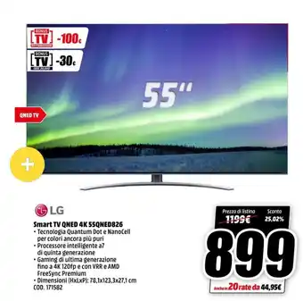 MediaWorld LG Smart TV Qned 4K 55QNed826 55" offerta