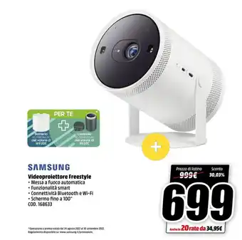 MediaWorld Samsung Videoproiettore Freestyle offerta
