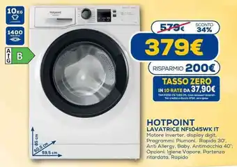 Euronics Hotpoint Lavatrice NF1045WK IT 10kg offerta