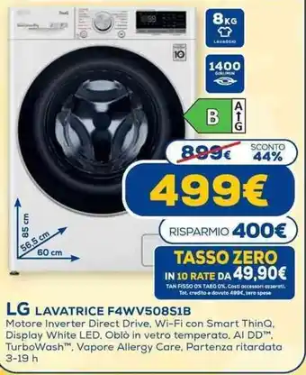 Euronics LG Lavatrice F4WV50851B offerta
