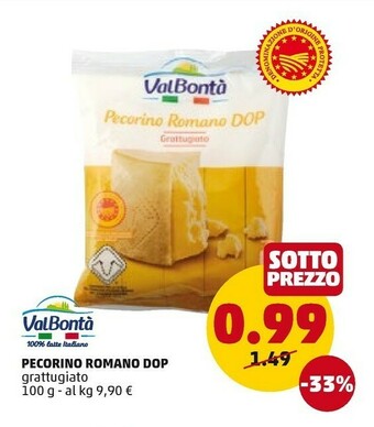 PENNY Valbontà Parmigiano Reggiano DOP Grattugiato 100 G(ml) offerta