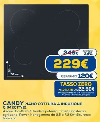 Euronics Candy Piano Cottura A Induzione C1642CTT/E1 offerta