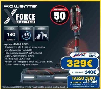 Euronics Rowenta X Force Flex - 11.60 offerta