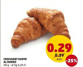 PENNY Croissant Vuoto Al Burro offerta