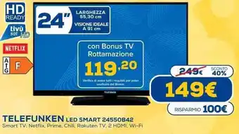 Euronics Telefunken Led Smart 24550B42 24 offerta