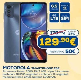 Euronics Motorola Smartphone E32 offerta