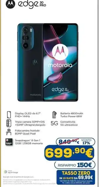 Euronics Motorola Edge 30 Pro offerta