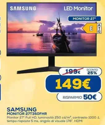 Euronics Samsung Monitor 27T350FHR offerta