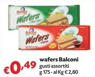 Pam Balconi Wafers Nocciole 175 G(ml) offerta