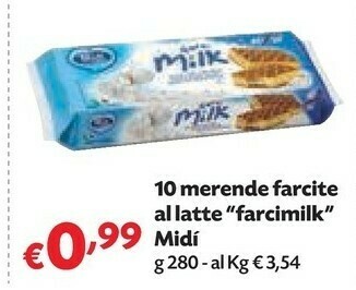 Pam Midí 10 Merende Farcite Al Latte Farcimilk offerta