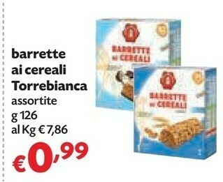 Pam Torrebianca - Barrette Ai Cereali Classica 126 G(ml) offerta