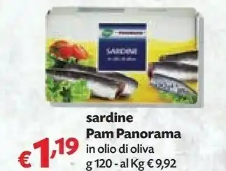 Pam Pam Panorama Sardine In Olio Di Oliva offerta