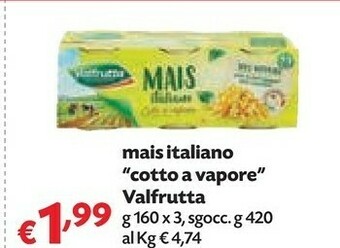 Pam Valfrutta Mais Cotti A Vapore 480 G(ml) offerta