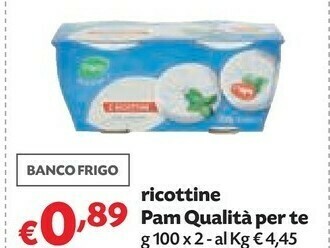 Pam Pam & Panorama - 2 Ricottine Senza Conservanti 200 G(ml) offerta